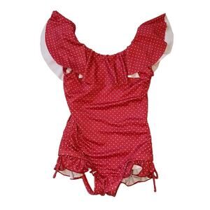 Wildling Well Dressed Wolf Red Polka Dot Swimming Suit 18M